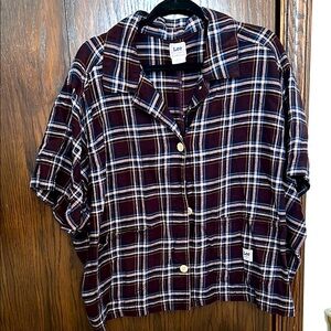 Women’s Lee workwear button down plaid shirt